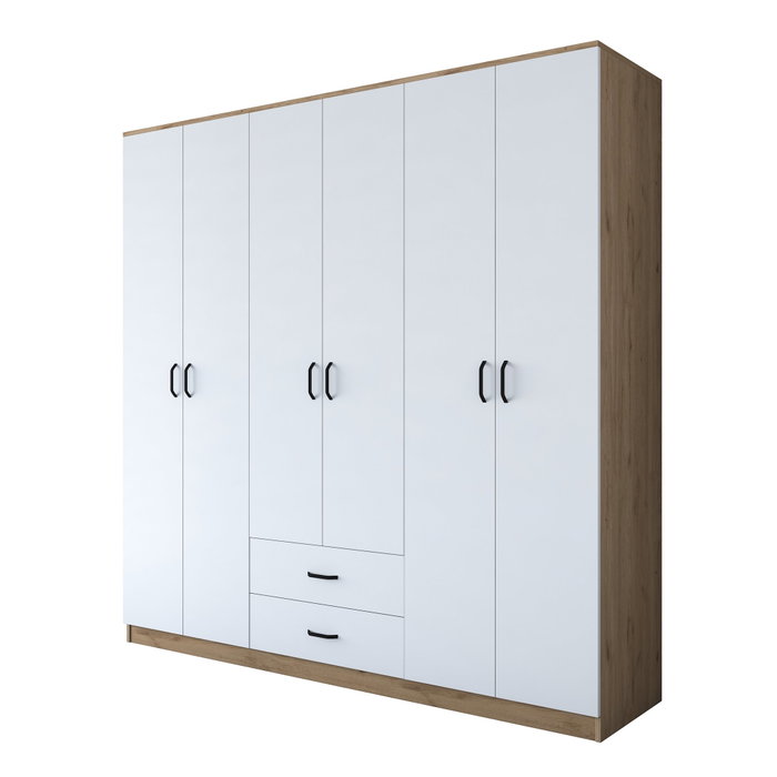 Hanah Home Armario BA111 - 2324 Nogal y Blanco